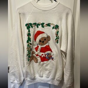Tultex Vintage Christmas Crewneck Sweater Size L